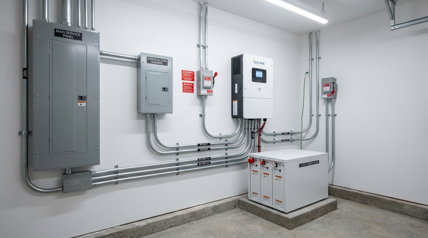 Essential Load Backup Wiring: Panel & Switch Setup